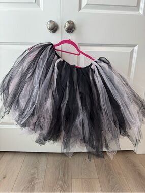 Black and Light Pink Layered Tulle Tutu Skirt